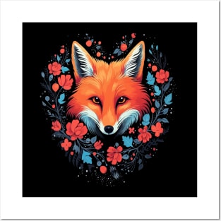 Red Fox Valentine Day Posters and Art